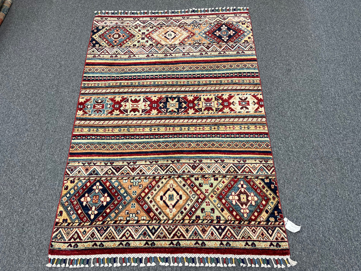 Multicolor Khorjin 4X6 Handmade Wool Rug # 11306