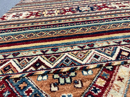 Multicolor Khorjin 4X6 Handmade Wool Rug # 11306