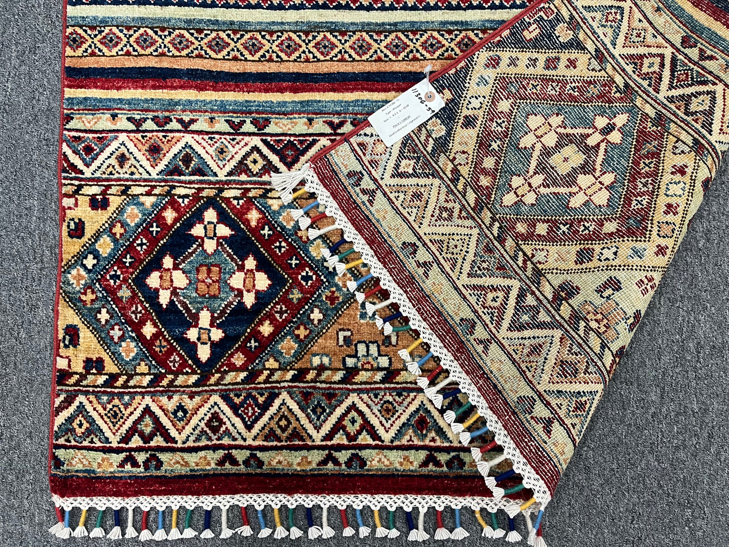 Multicolor Khorjin 4X6 Handmade Wool Rug # 11306