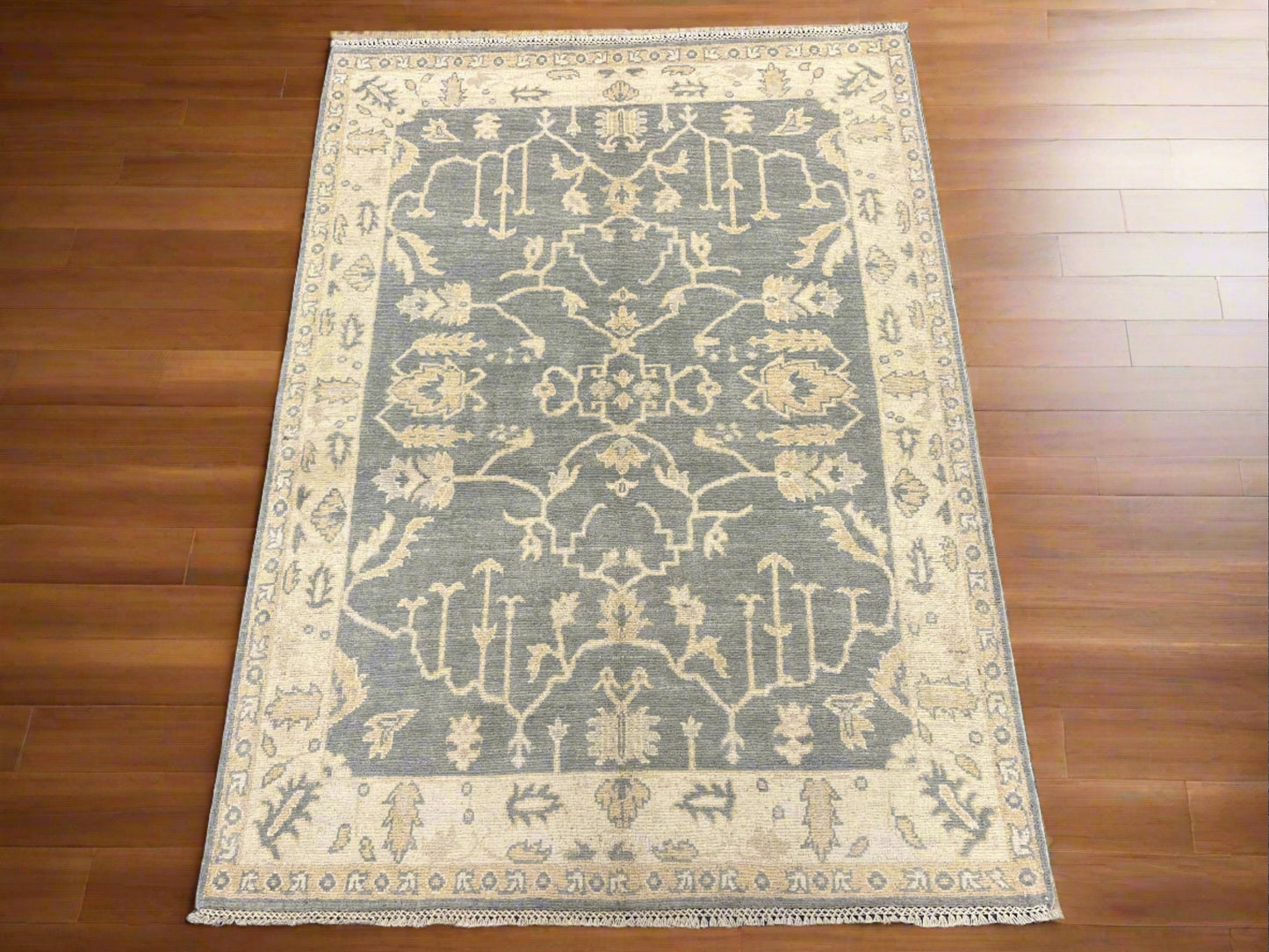 4X6 Turkish Oushak Handmade Wool Area Rug # 11536