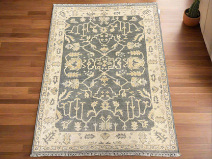 4X6 Turkish Oushak Handmade Wool Area Rug # 11540