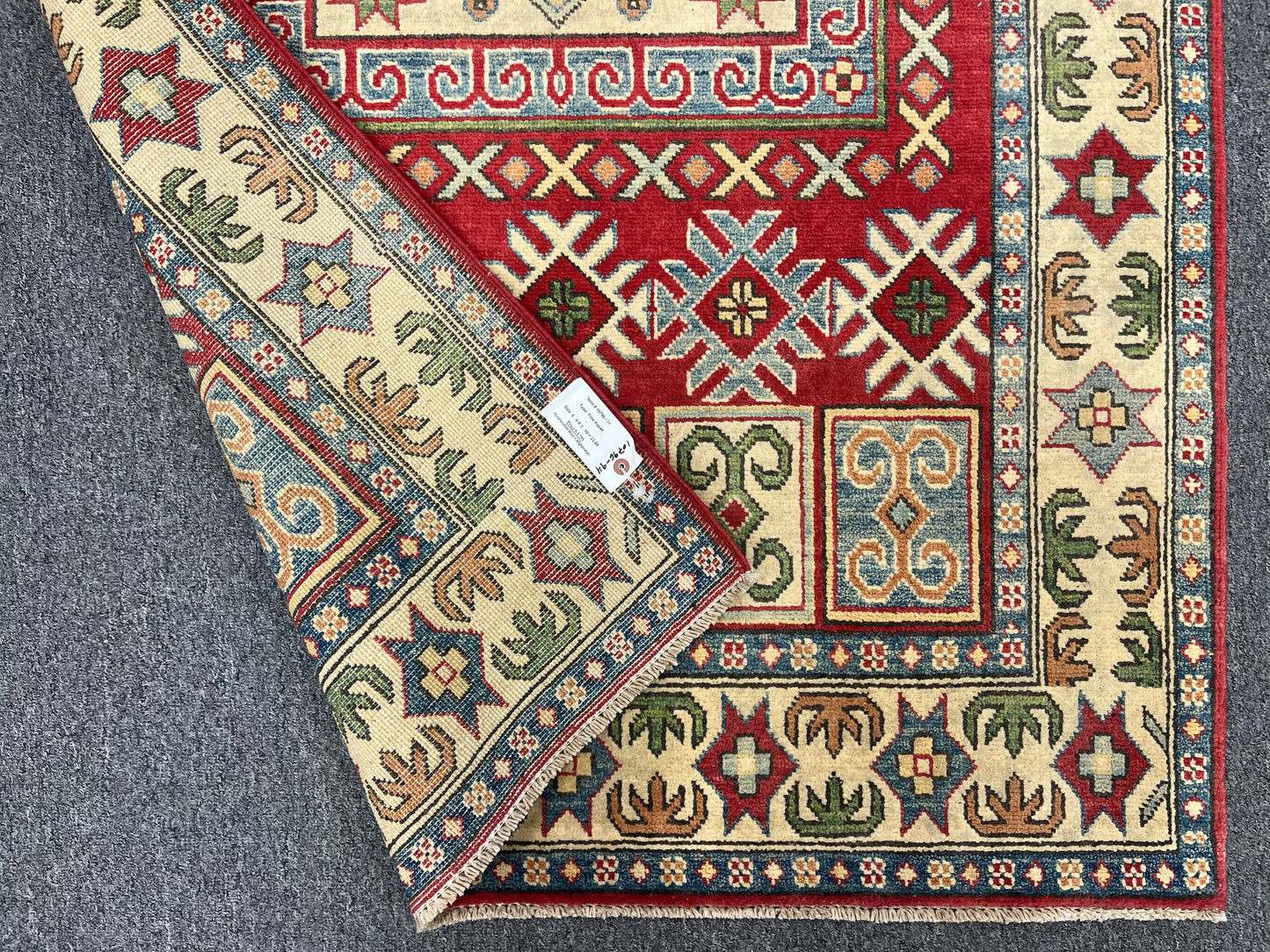 Kazak Multicolor 4X6 Handmade Wool Rug # 10796