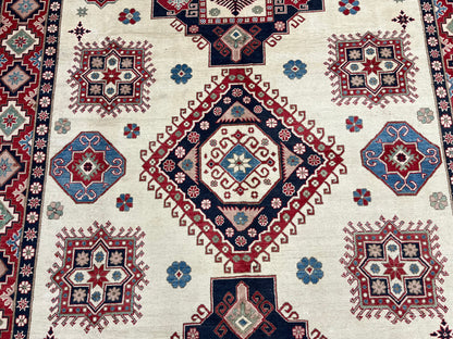 Kazak Beige 9X11 Handmade Wool Rug # 13738