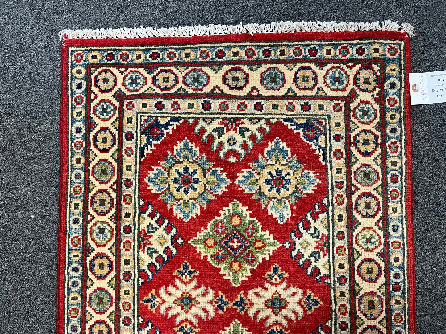 2X3 Kazak Geometric Handmade Wool Rug # 13801