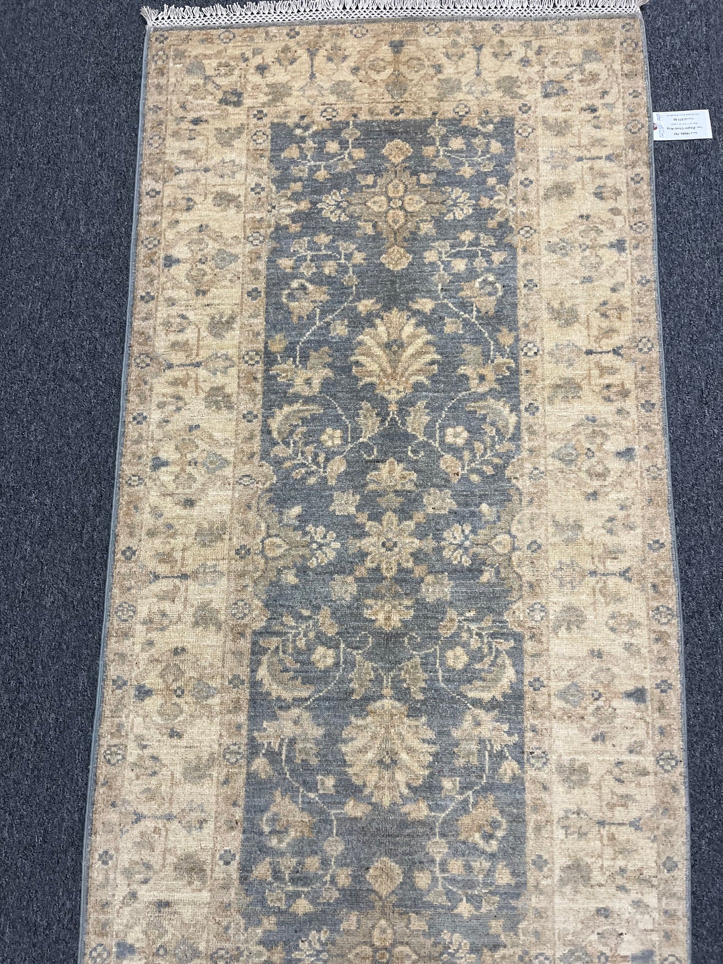 Gray Oushak Runner 3'X10' Handmade Wool Rug # 14280