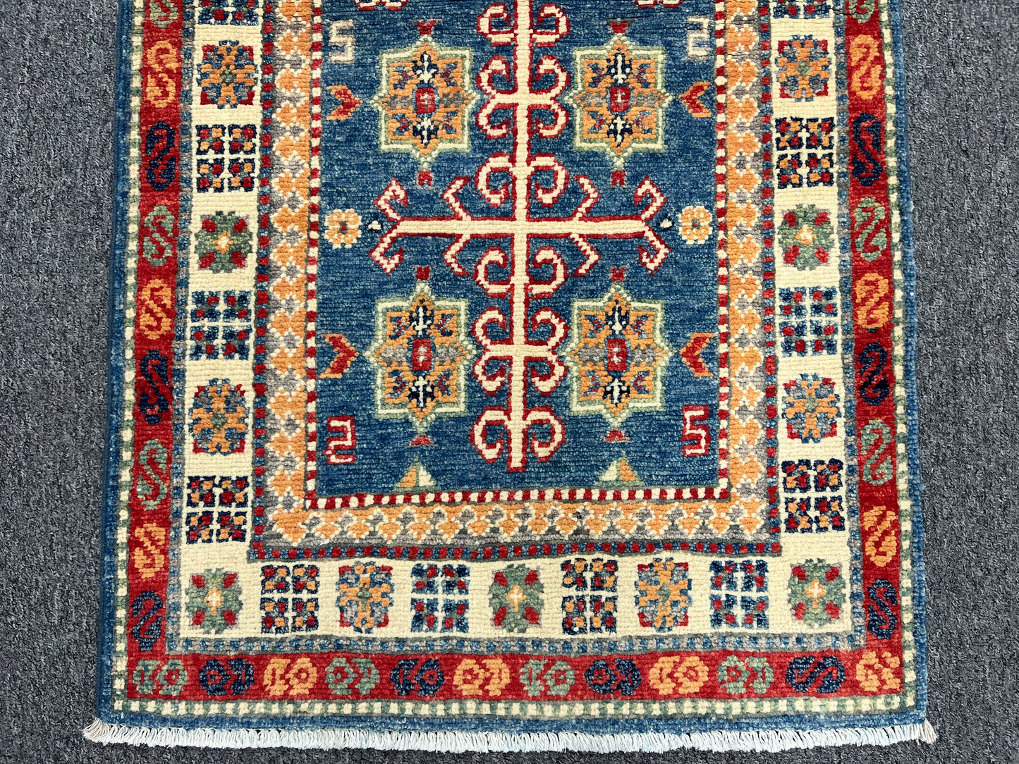 Runner Light Blue Kazak 2'4"X10' Handmade Wool Rug # 13914