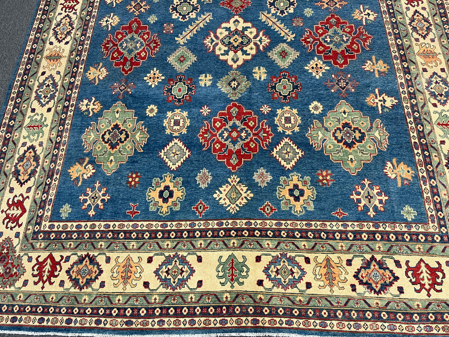 Light Blue Kazak 10X14 Handmade Wool Rug # 13886