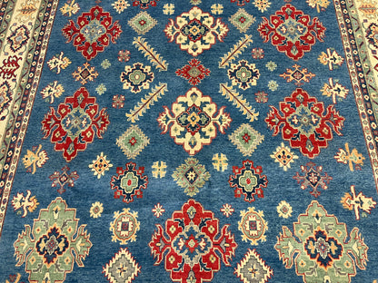 Light Blue Kazak 10X14 Handmade Wool Rug # 13886