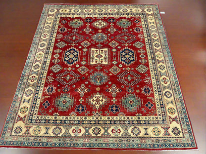 Geometric Red 8X10 Kazak Oriental Rug # 13660