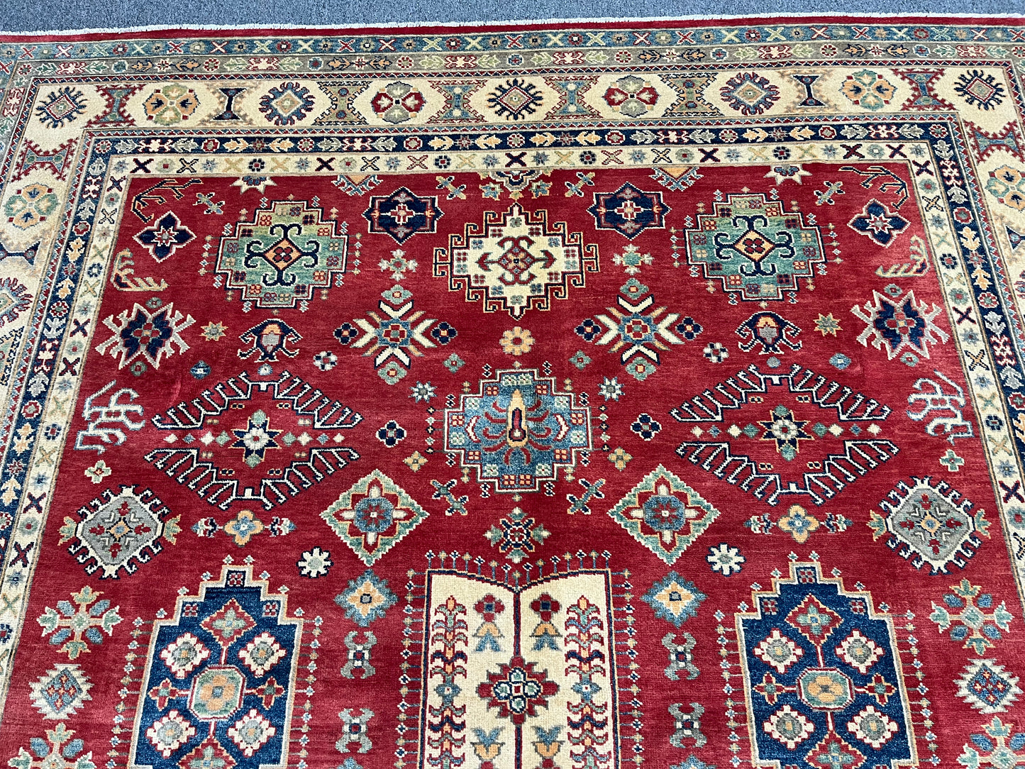 Geometric Red 8X10 Kazak Oriental Rug # 13660