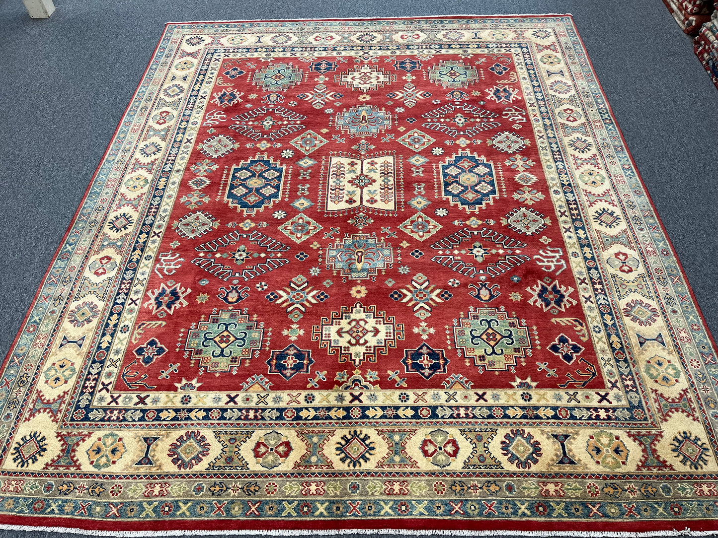 Geometric Red 8X10 Kazak Oriental Rug # 13660