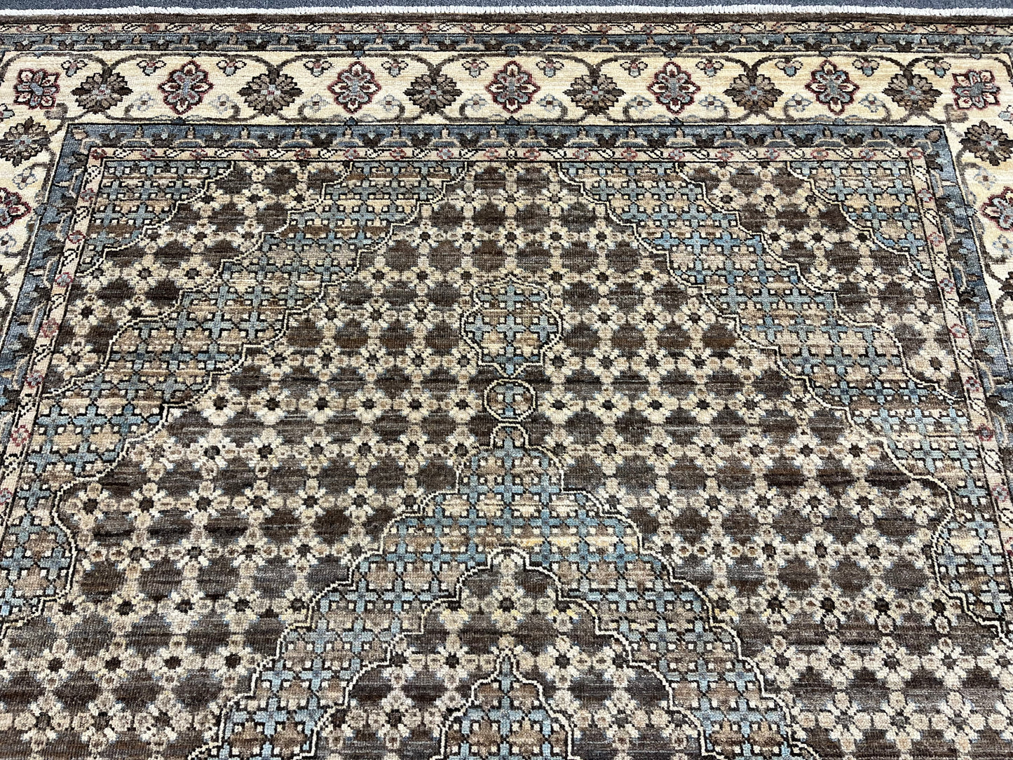 Gray/Mamluk Vintage Oushak 8X10 Handmade Wool Rug # 14310