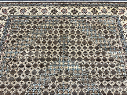 Gray/Mamluk Vintage Oushak 8X10 Handmade Wool Rug # 14310