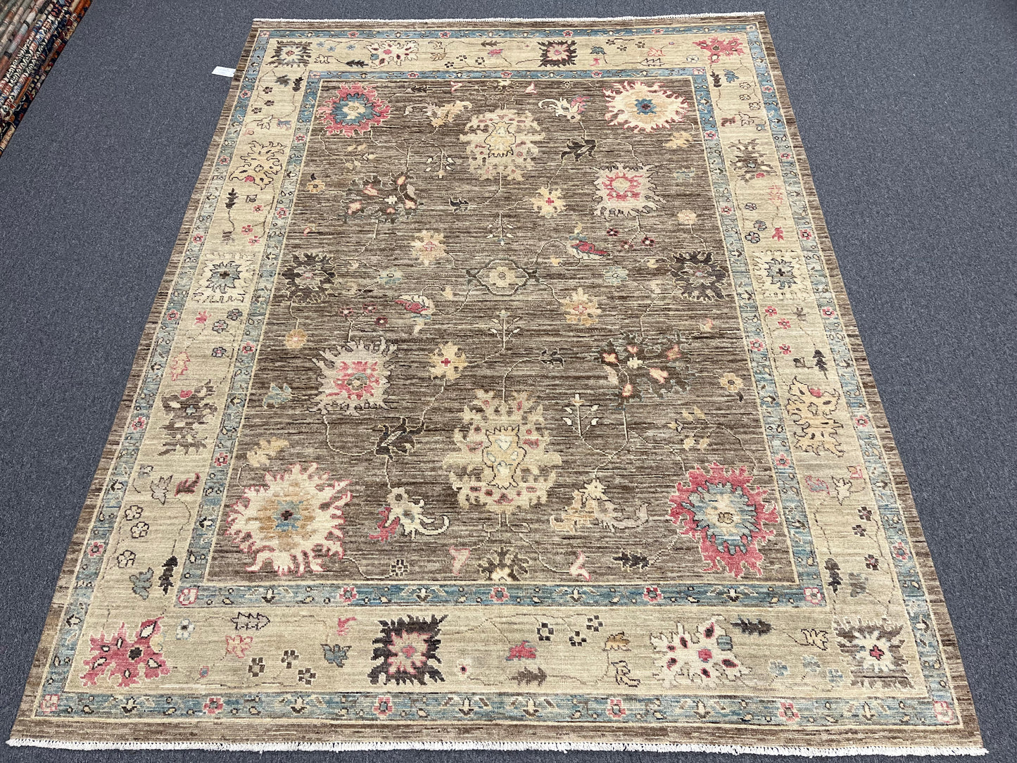 Gray/Ivory Vintage Oushak 8X10 Handmade Wool Rug # 14312