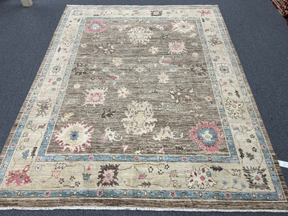 Gray/Ivory Vintage Oushak 8X10 Handmade Wool Rug # 14312