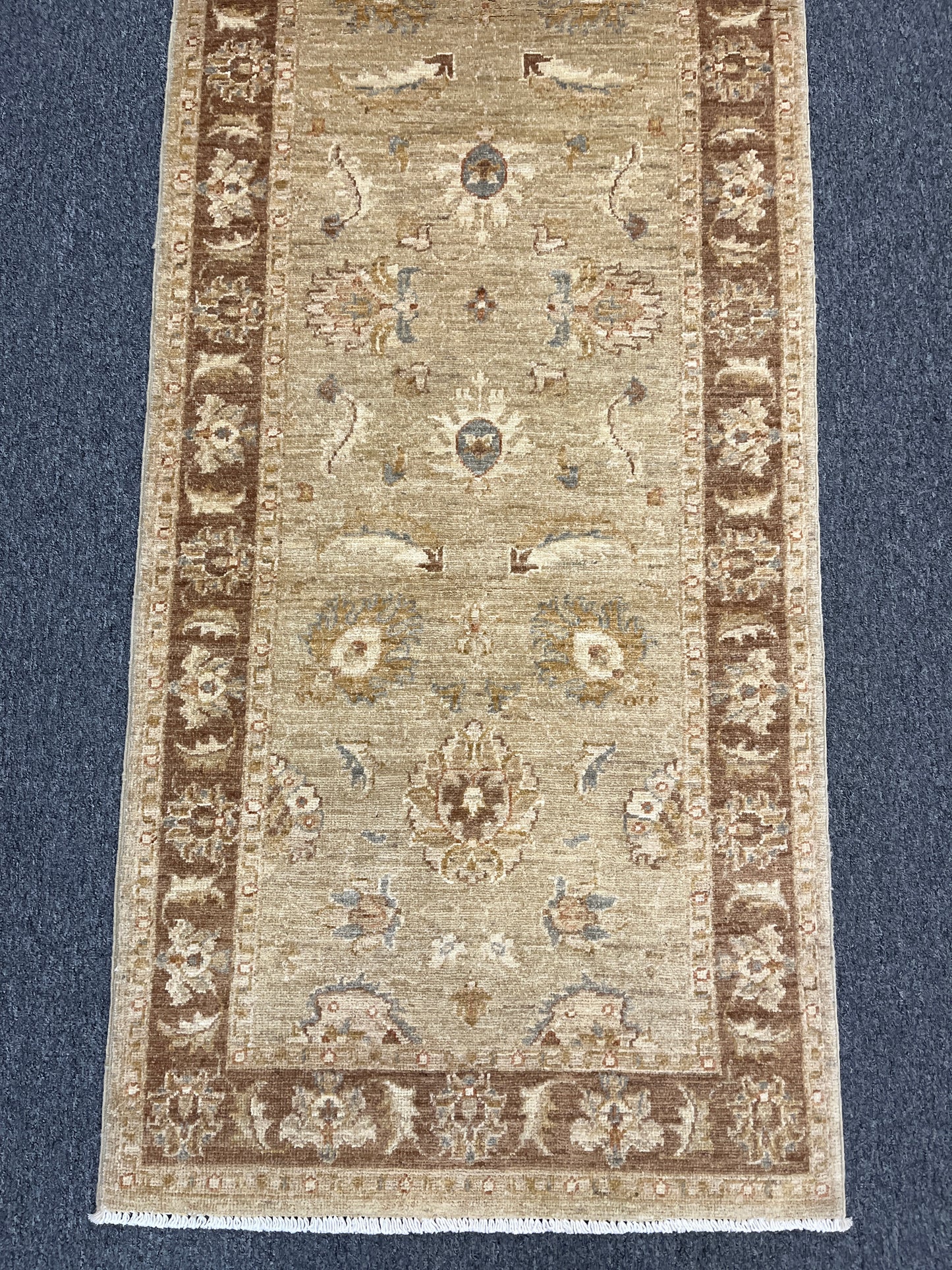 Oushak Chobi Runner 2' 6"X9' Handmade Wool Rug # 10879