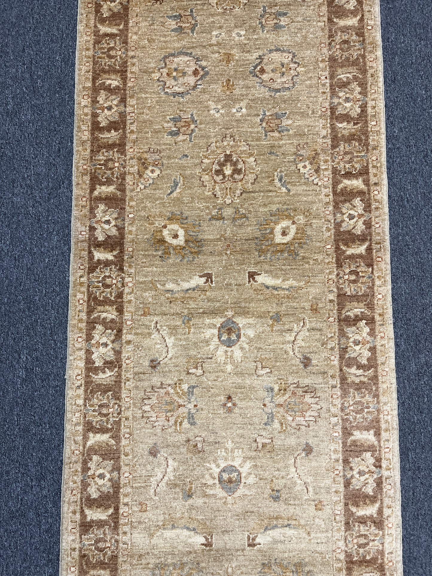 Oushak Chobi Runner 2' 6"X9' Handmade Wool Rug # 10879