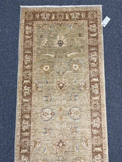 Oushak Chobi Runner 2' 6"X9' Handmade Wool Rug # 10879