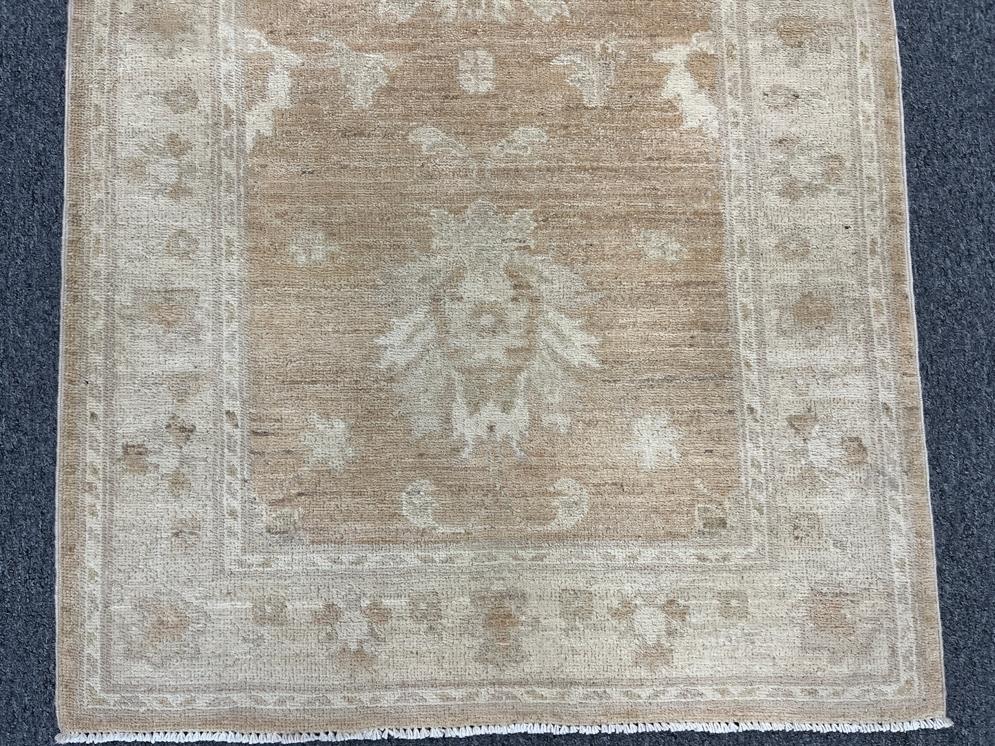 Sandy beige Chobi Runner 2' 8"X9' Handmade Wool Rug # 9636