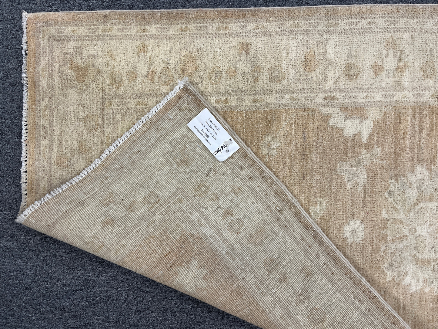 Sandy beige Chobi Runner 2' 8"X9' Handmade Wool Rug # 9636