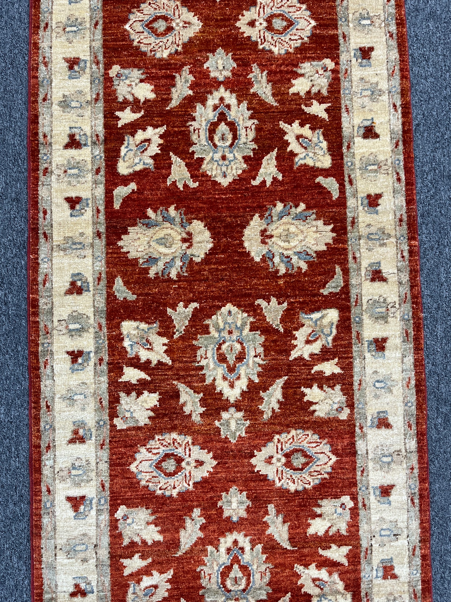 Rust Chobi Runner 2' 7"X10' Handmade Wool Rug # 10578