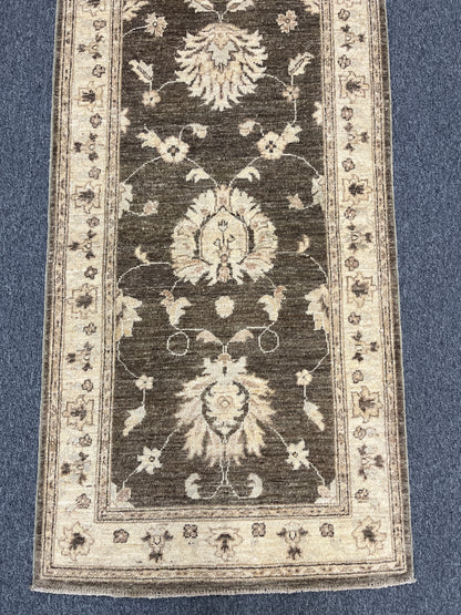 Oushak Brown 2' 8"X10' Handmade Wool Runner Rug # 9858