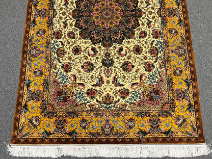 5X8 Silk Handloom Multicolor Rug