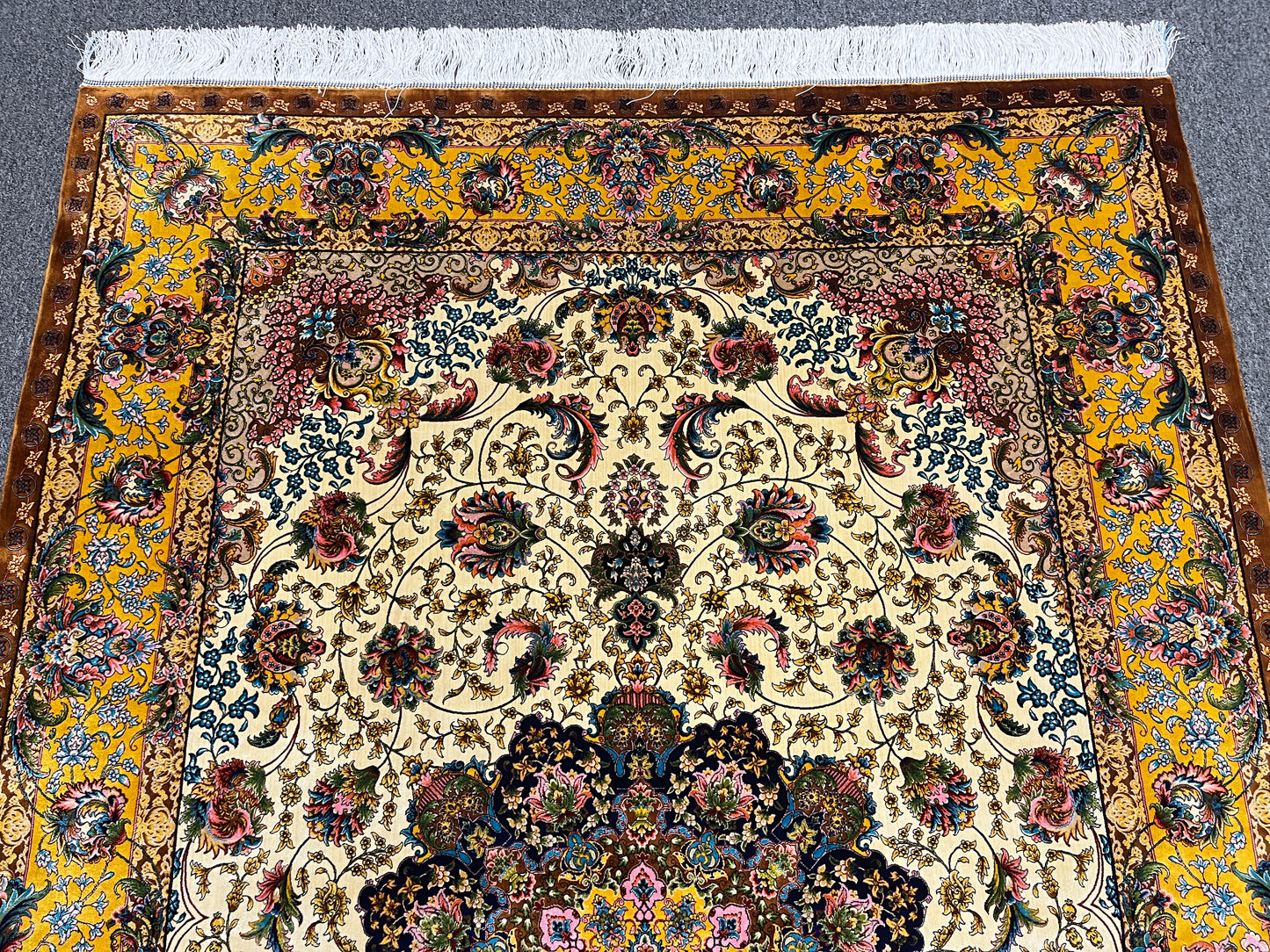 5X8 Silk Handloom Multicolor Rug