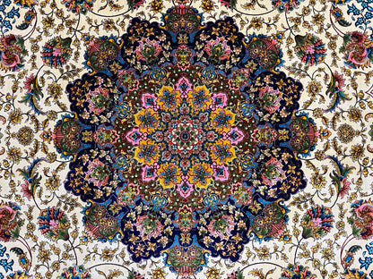 5X8 Silk Handloom Multicolor Rug