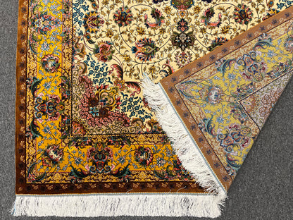 5X8 Silk Handloom Multicolor Rug