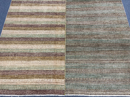 Striped Design Modern Gabbeh 8X10 Handmade Wool Rug # 9269