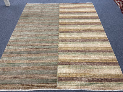 Striped Design Modern Gabbeh 8X10 Handmade Wool Rug # 9269