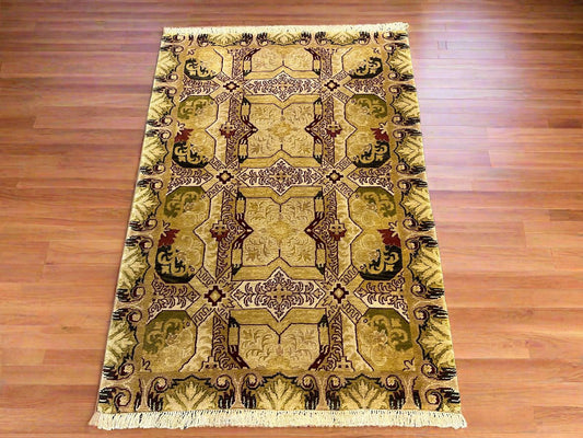 4X6 Indo Agra Handmade Wool Rug