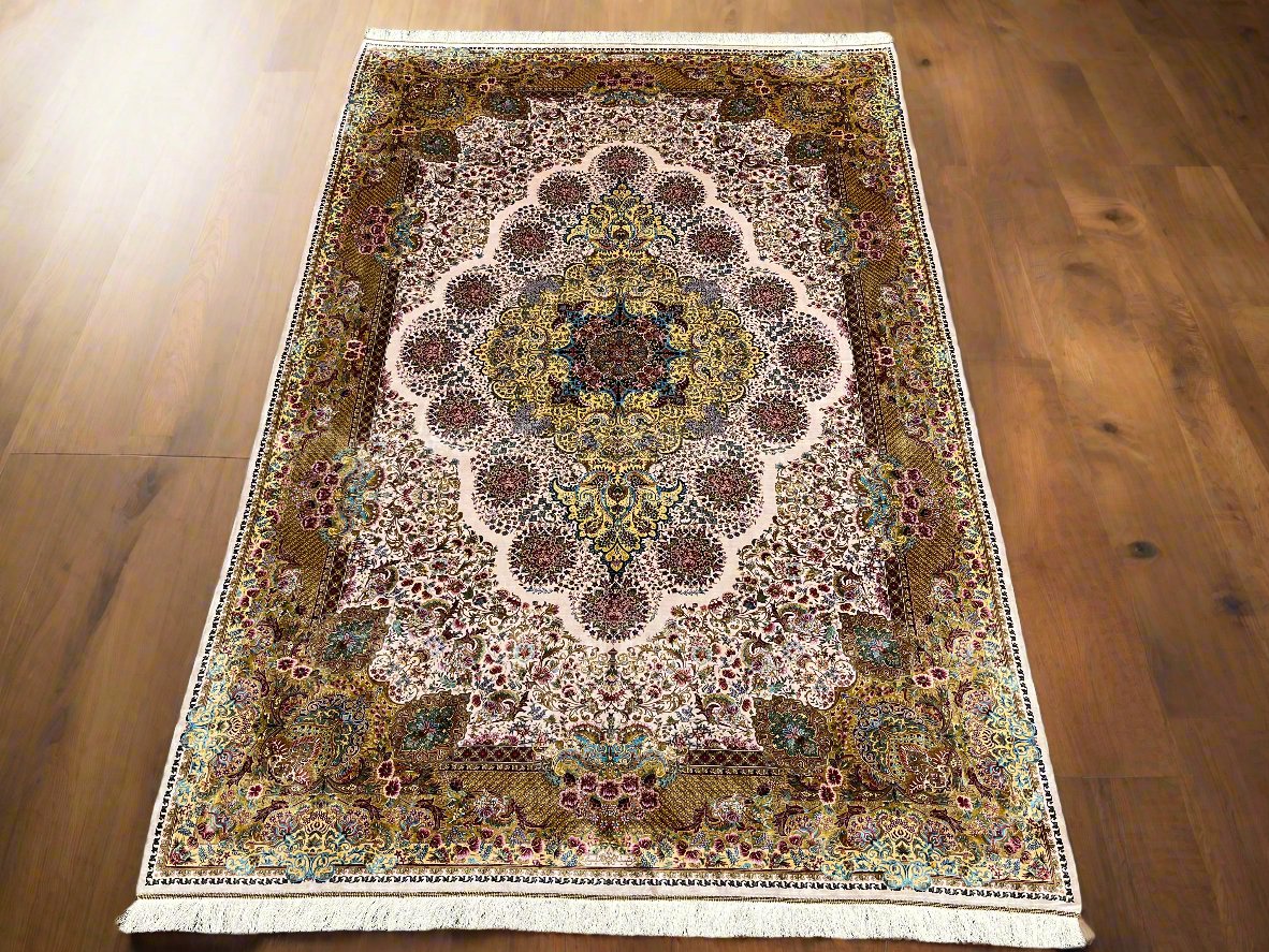 7X10 Silk Handloom Multicolor Rug # 14545