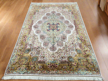 7X10 Silk Handloom Multicolor Rug # 14545