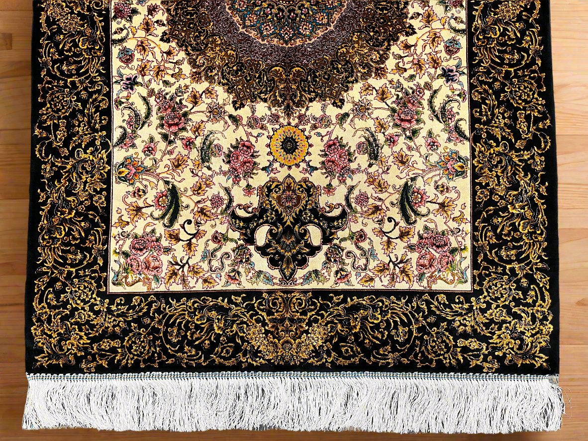 3X4 Silk Handloom Multicolor Rug # 14538