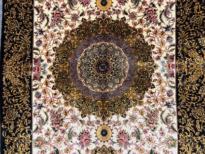 3X4 Silk Handloom Multicolor Rug # 14538