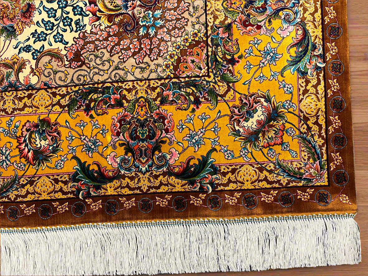 5X8 Silk Handloom Multicolor Rug # 14547