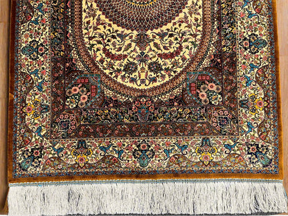 3X4 Silk Handloom Multicolor Rug # 14550