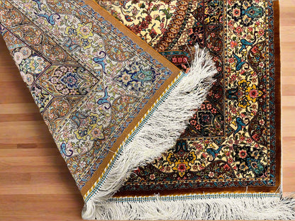 3X4 Silk Handloom Multicolor Rug # 14550