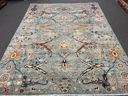 9X12 Light Blue Bijar Handmade Wool Rug # 14532