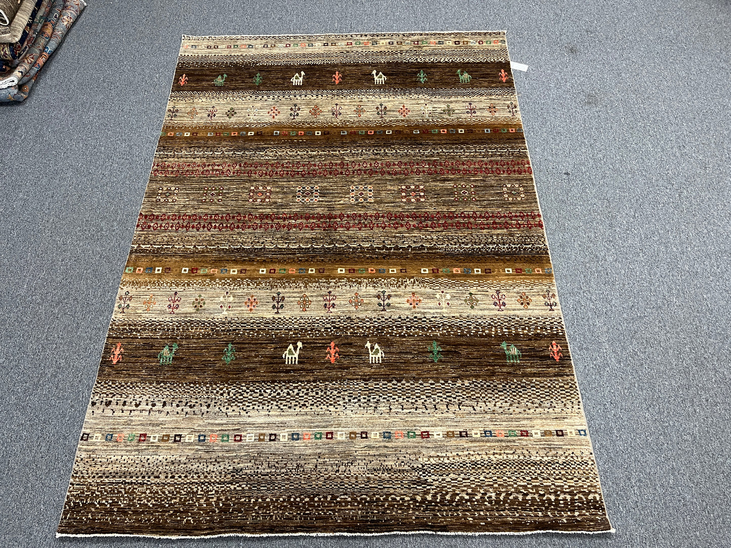 6X9 Gabbeh Loribaft Handmade Wool Tribal Rug # 14407