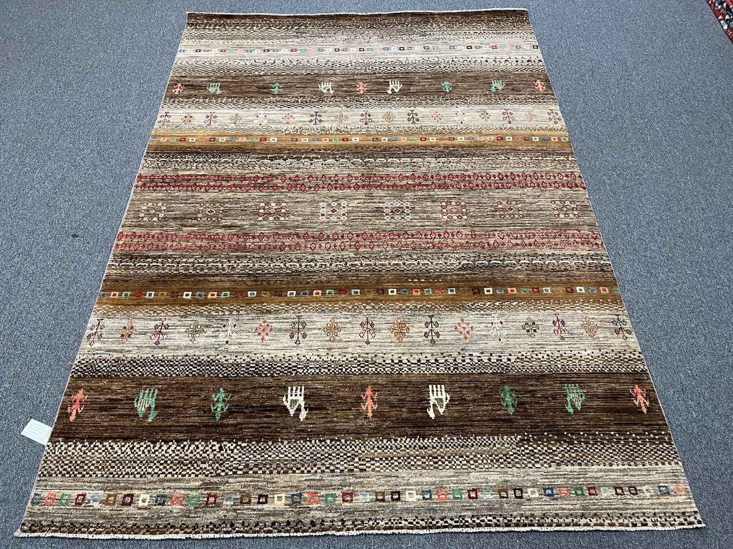 6X9 Gabbeh Loribaft Handmade Wool Tribal Rug # 14407