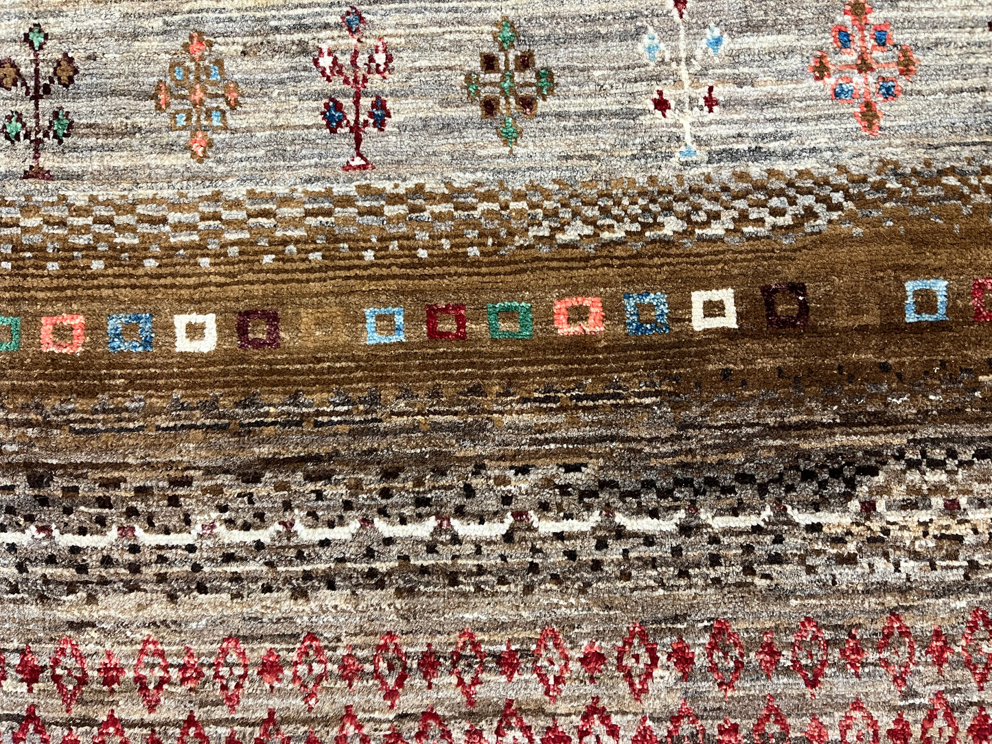 6X9 Gabbeh Loribaft Handmade Wool Tribal Rug # 14407