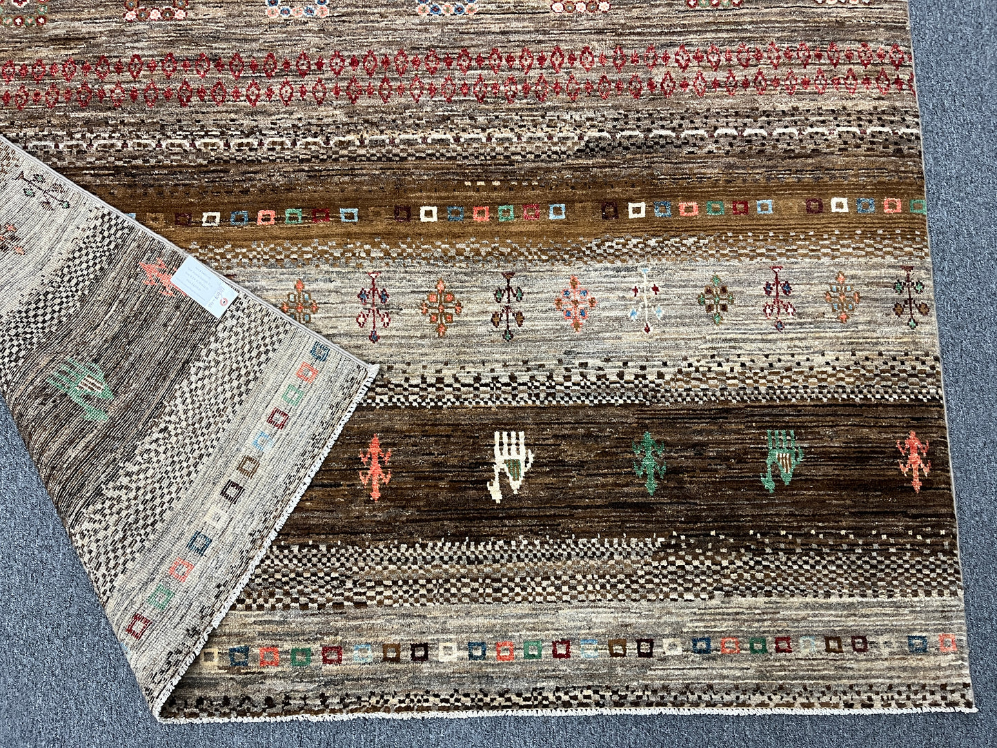 6X9 Gabbeh Loribaft Handmade Wool Tribal Rug # 14407