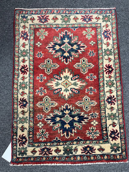 2X3 Kazak Handmade Wool Tribal Rug # 14480