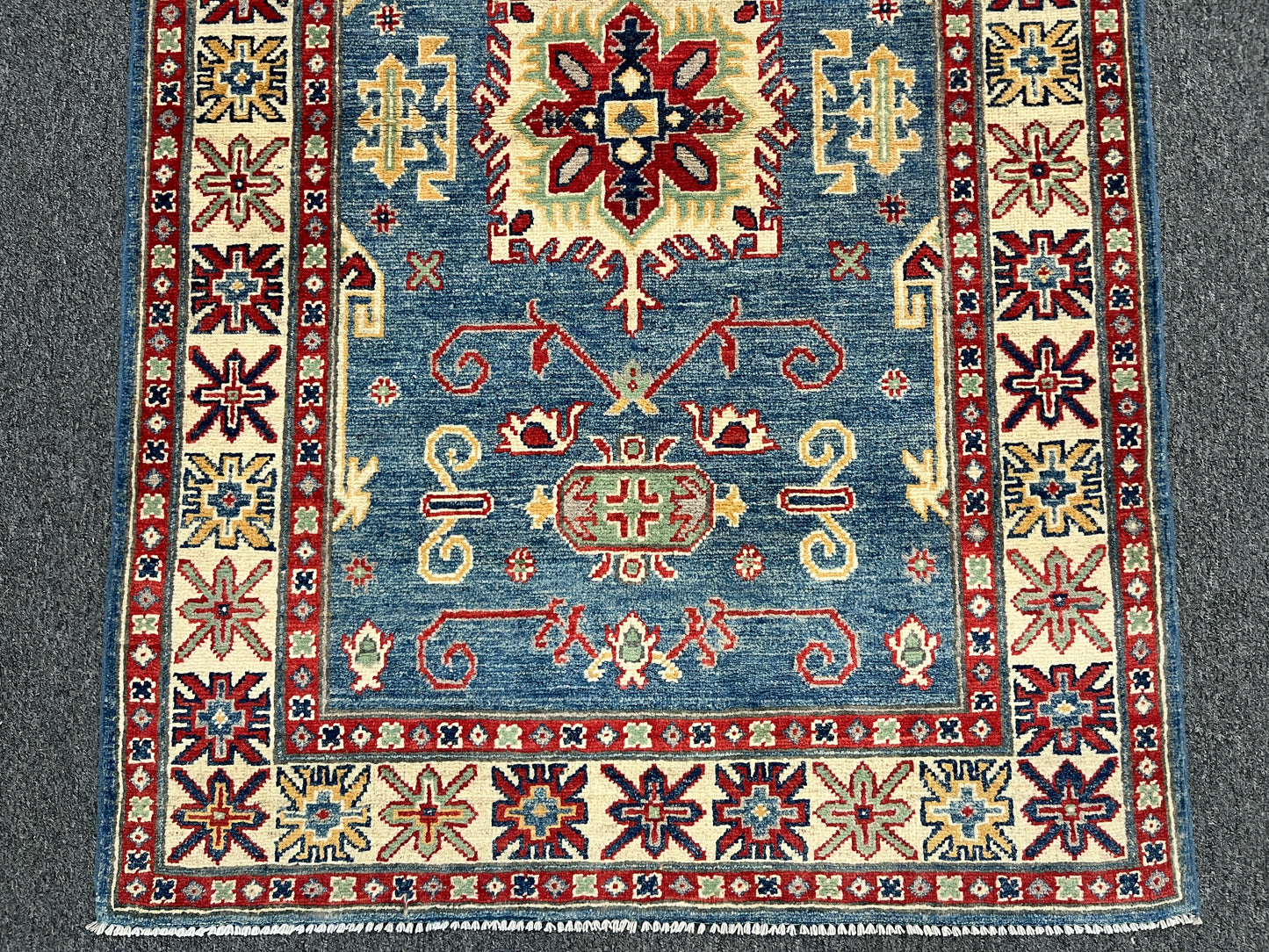 Kazak Light Blue 3X5 Handmade Wool Rug # 14465