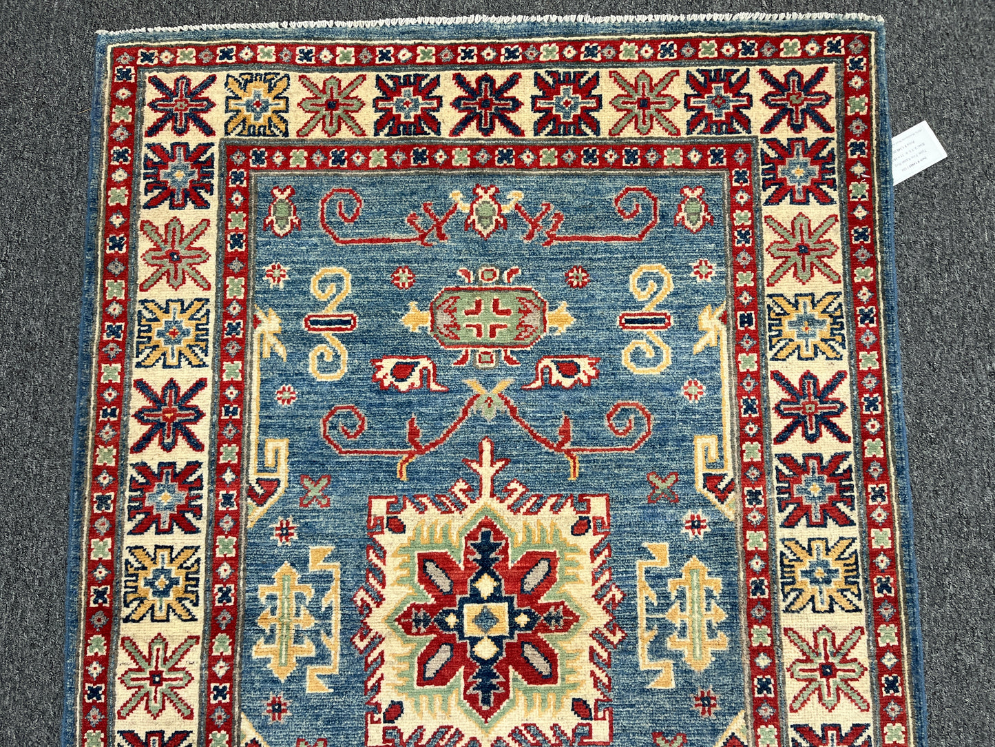 Kazak Light Blue 3X5 Handmade Wool Rug # 14465