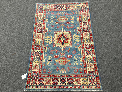 Kazak Light Blue 3X5 Handmade Wool Rug # 14465