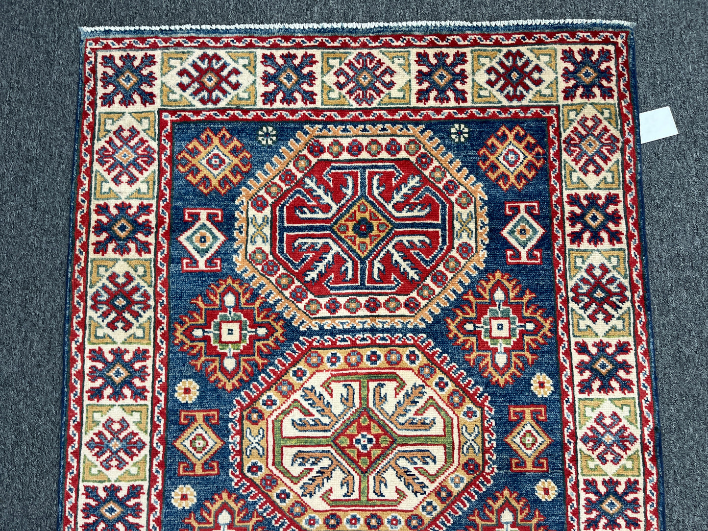 Kazak Navy 3X5 Handmade Wool Rug # 14466